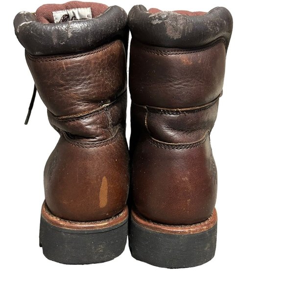 Chippewa Brown Leather Lace Up Vibram Sole Work Boot Shoes Mens Size 8 M Casual - Picture 9 of 16